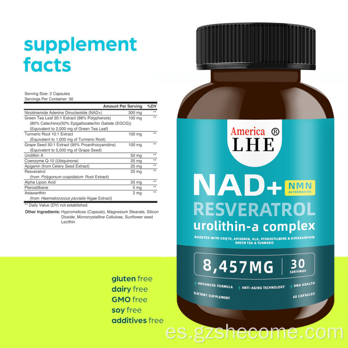 Suplemento NAD de alta resistencia con té verde astaxantina